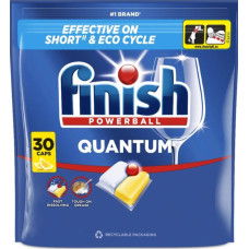Средство для мытья посуды в посудомоечных машинах FINISH Quantum Лимон, 30 капсул